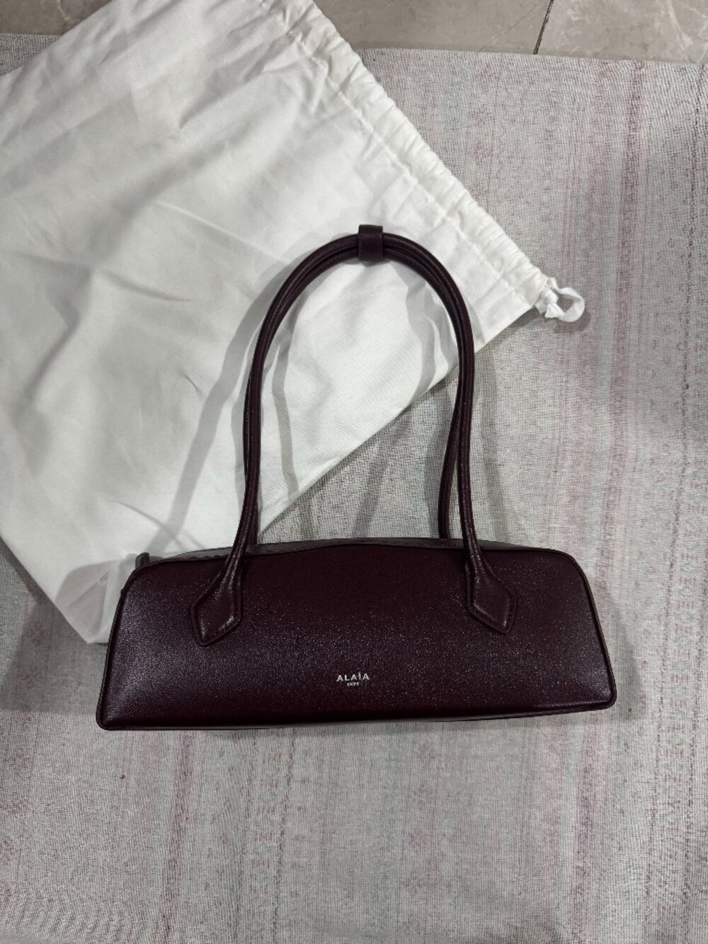 ALAÏA Deep Burgundy-Brown Calfskin Shoulder Bag